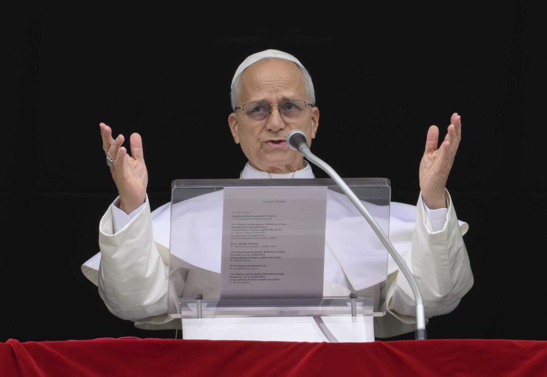 Image of Pope Leo making an announcement